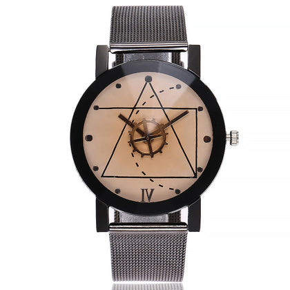 Quartz Stainless Steel Marble Strap Watch